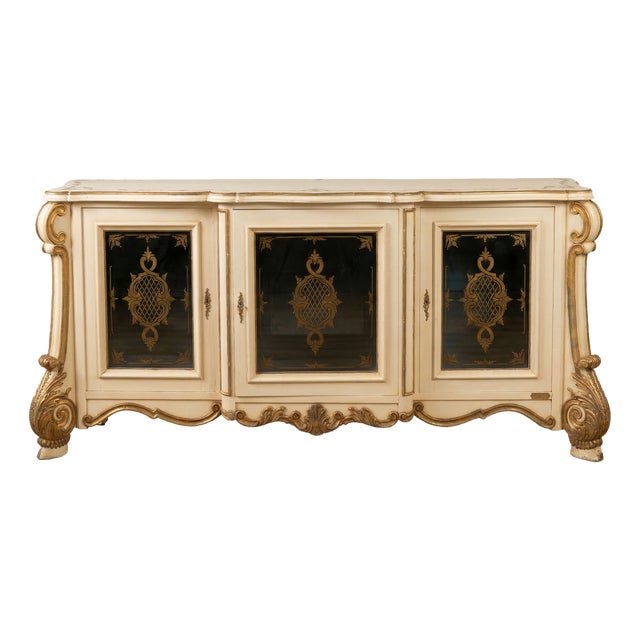 Rococo Style Sideboard with Eglomisé Doors For Sale