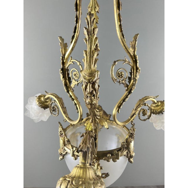 19th Century Louis XV Chandelier in Bronze and Glass For Sale - Image 12 of 13