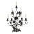 Vintage 7 Light Wrought Iron Wall Sconce With Milk Glass Flowers & Cherub Motif - Matching Sconce Available Separately For Sale