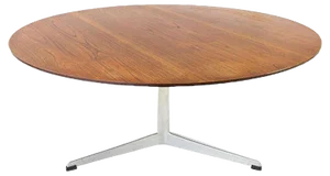 Teak Coffee Table on 3-Legged Aluminium Base by Arne Jacobsen for Fritz Hansen