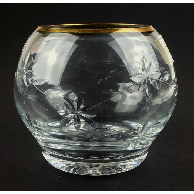 Transparent Vintage Park Avenue 1960s Crystal & Gold Votive Holders - a Pair For Sale - Image 8 of 13
