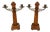 Art Deco Amsterdam School Oak and Brass Candlesticks, 1920s, Set of 2 For Sale