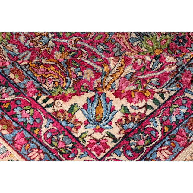 Antique Persian Lavar Kerman Rug With All-Over Floral Design in Jewel Tones 9'0"x12'0" For Sale - Image 9 of 10