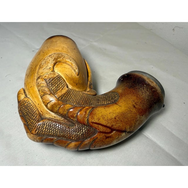2 Large Antique 1800's Hand Carved Dragon Claw Talon Meerschaum Smoking Pipe For Sale In New York - Image 6 of 18