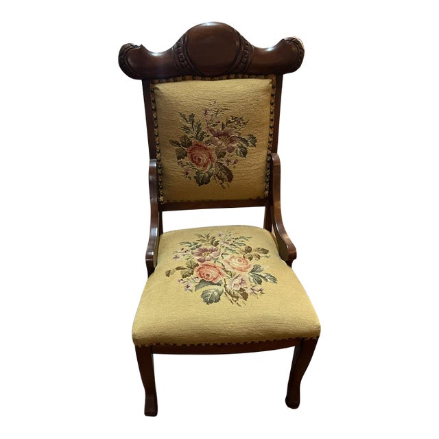 1940s Needlepoint Chair For Sale
