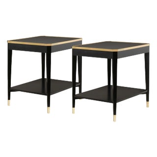 Pair of Black Mid Century Style End Tables For Sale