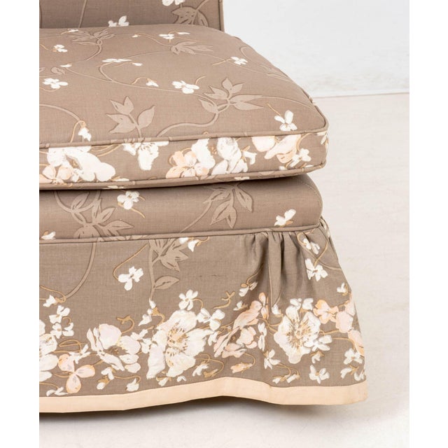 Floral Upholstered Slipper Chair For Sale - Image 4 of 7