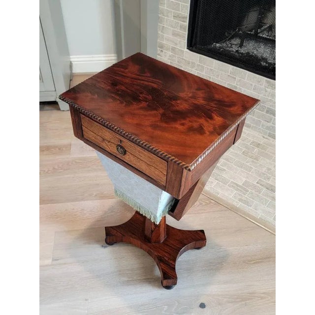 Wood Early 19th Century English Regency Period Sewing Table For Sale - Image 7 of 11