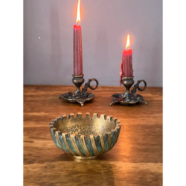 1960s Pal Bell Style Israeli Bronze Limited Edition Ashtray For Sale - Image 4 of 10