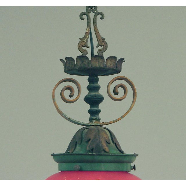 1920s Parrot Lantern Lampshade With Its Original Fittings For Sale - Image 4 of 6