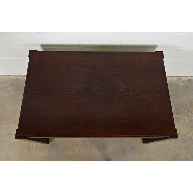 Limbert Style Antique Mission Oak Arts & Crafts Desk or Library Table, Circa 1910 For Sale - Image 11 of 14