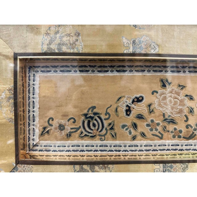 Late 19th Century Pair of Framed Antique Chinese Silk Embroidery Panels For Sale - Image 10 of 14