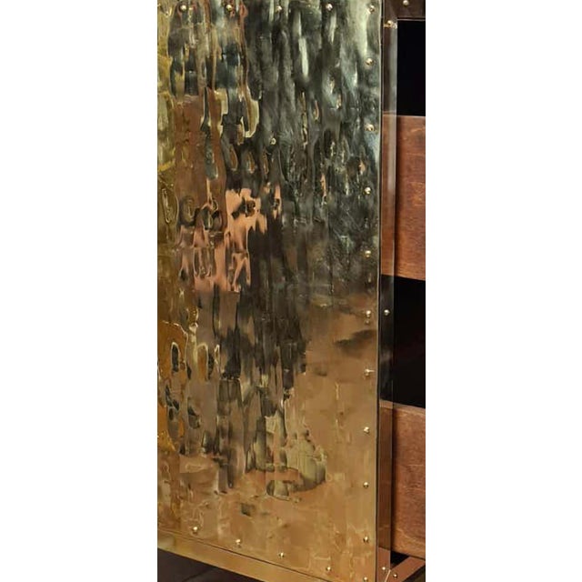 Bedside Tables with Hand-Embossed Brass and Murano Glass from Justfurnituress SRL, Set of 2 For Sale - Image 10 of 11