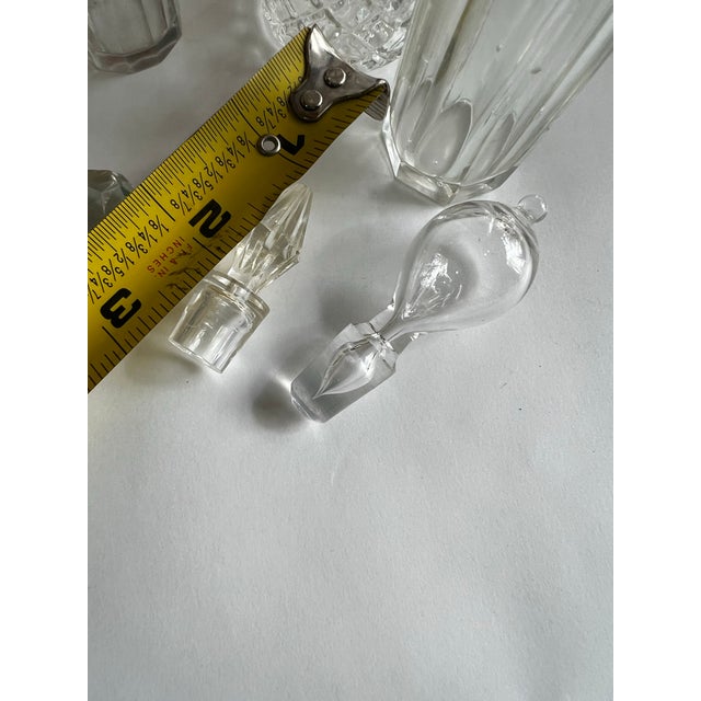 Vintage Collection of Miniature Glass Perfume Bottles With Silver Accents- Set of 6 For Sale - Image 11 of 11