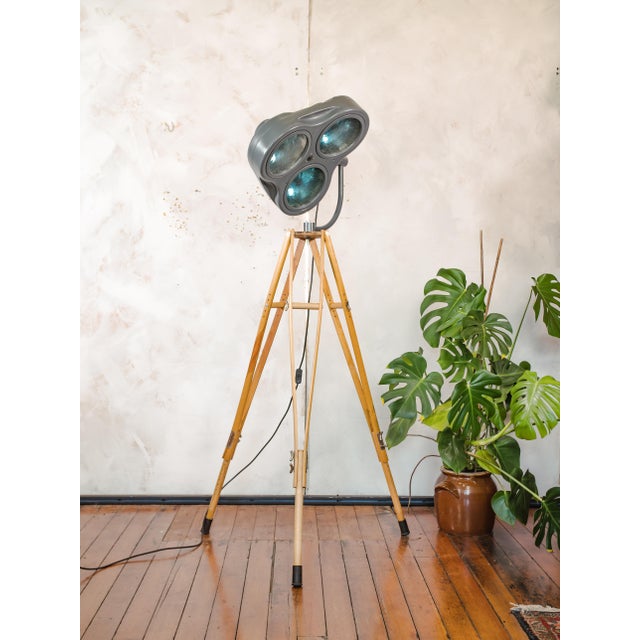 Wood Gray Surgical Hospital Floor Spotlight by Heraeus Hanaulux, London, 1990s For Sale - Image 7 of 16