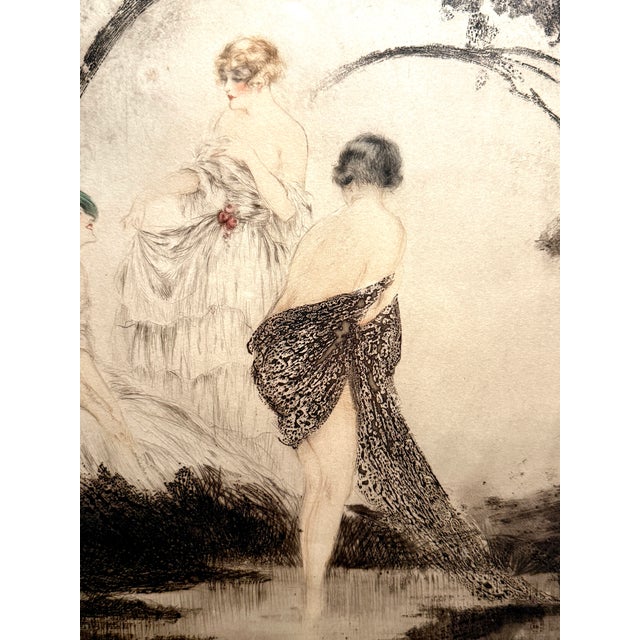 Early 20th Century Louis Icart Original Etching Badende (Bathers), 1926 L’Estampe Moderne For Sale - Image 5 of 9