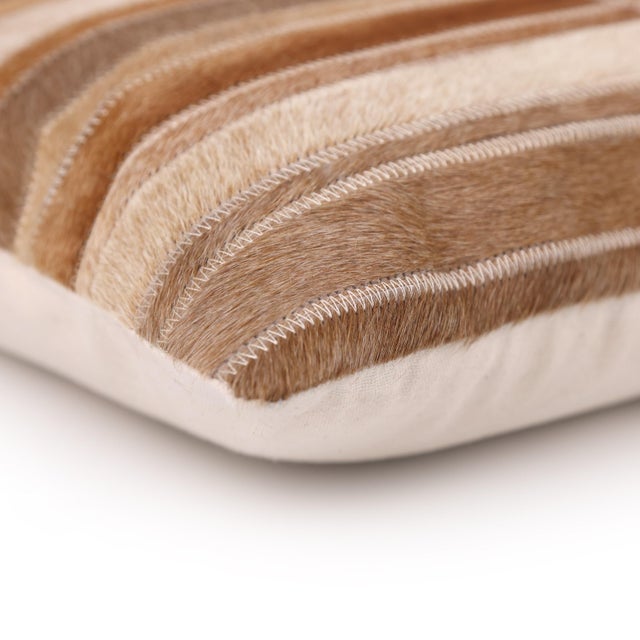 Textile Luxury Genuine Hair-on Cowhide Arch Throw Pillow 18x18 | Handmade For Sale - Image 7 of 7