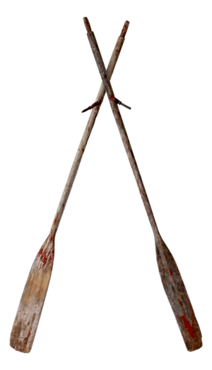 Vintage Wooden Boat Oars Pair