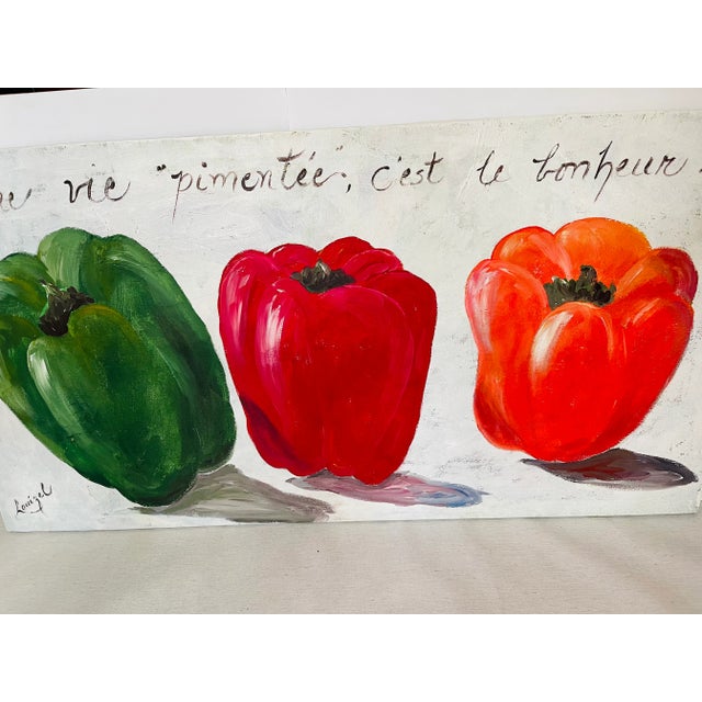 Original Canvas Painting “ Spicy Life Delicious” Restaurant Sign For Sale - Image 4 of 4