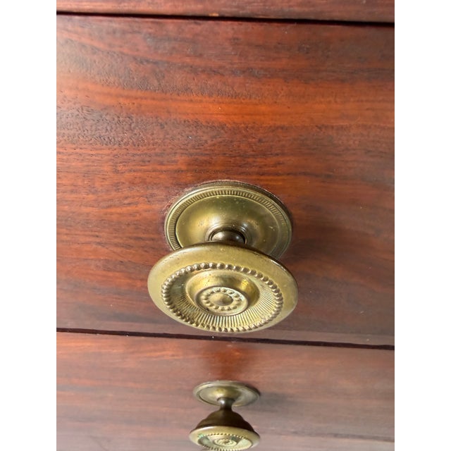 Late 19th Century Antique 19th Century Solid Mahogany Chest of Drawers With Brass Knobs For Sale - Image 5 of 12