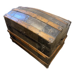 19th Century Dome Top Steamer Trunk For Sale