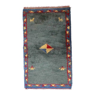 1970s Handmade Vintage Persian Gabbeh Rug 2.4' X 4.5' For Sale