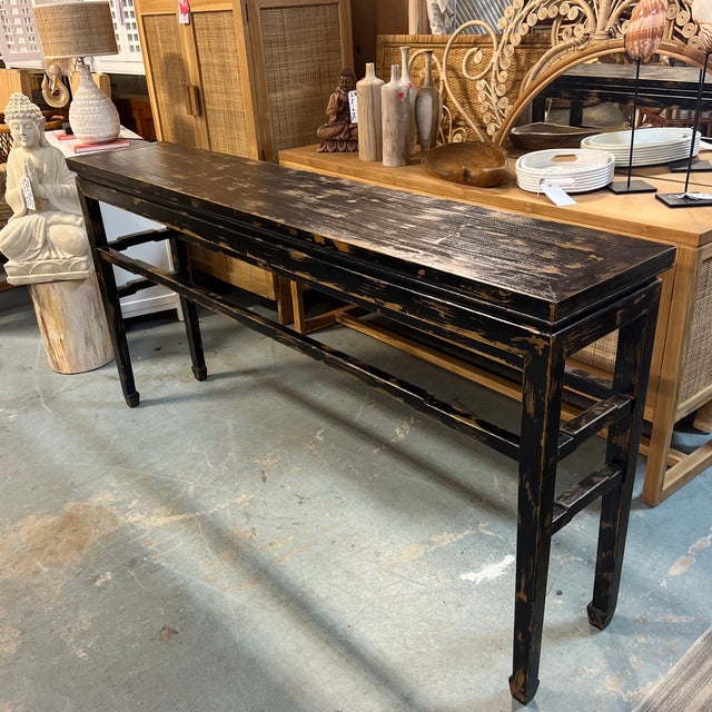 Distressed Black Ming Console Table Chairish