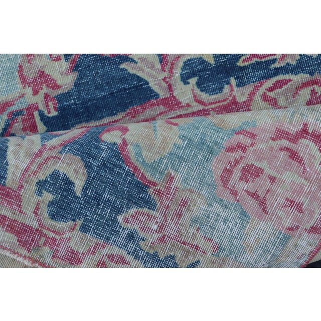 Textile Antique Persian Tabriz Rug With Elegant Floral Motifs and Soft Pastel Tones For Sale - Image 7 of 8