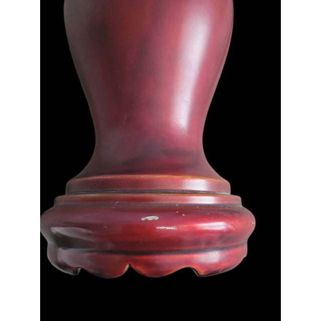 Japanese Mid 20th Century Occupied Japan Pair of Maruni Patented Lacquerware Lamps For Sale - Image 3 of 7