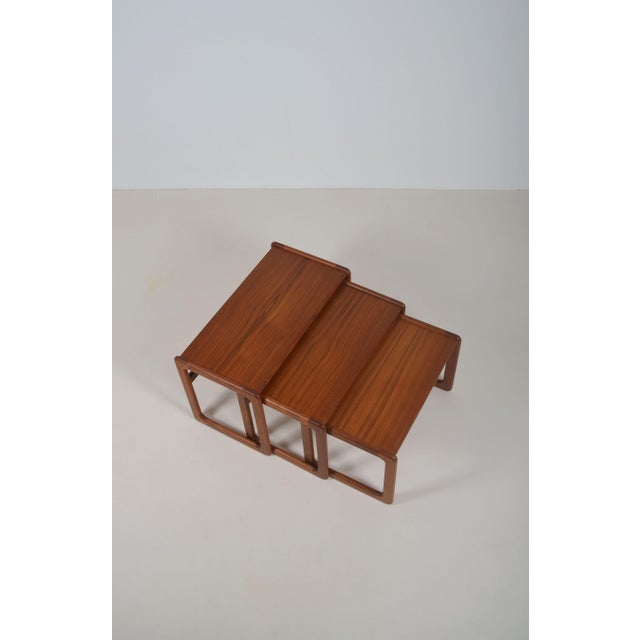 Mid-Century Modern Danish Nesting Tables in Teak, 1960s, Set of 3 For Sale - Image 3 of 8
