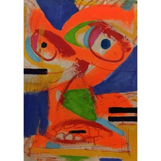 Figurative Abstract Painting on Repurposed Canvas Painters Tarp For Sale