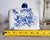 Late 19th Century Antique Staffordshire Ironstone Blue Rose Floral Lidded Cheese Keeper Dome For Sale - Image 5 of 12