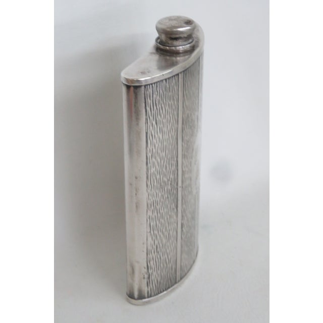 Silver Evans Early 1900s Monogrammed Whiskey Hip Flask Evans Nickel Silver 4714b For Sale - Image 8 of 15