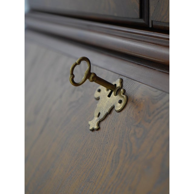 Wood Jasper Cabinet Burl Wood Secretary Desk For Sale - Image 7 of 18