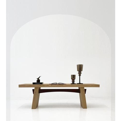 Wa 240 Matt Elm and Glossy Oxblood Beam Rectangular Console by Casa Casati For Sale - Image 6 of 8