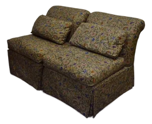Pair X Billy Baldwin Style Petite Fleur Glazed Chintz Slipper Chairs