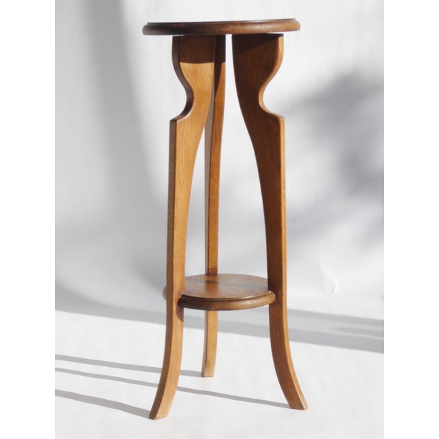 Vintage Art Deco Plant Stand in Oak, 1920s For Sale - Image 4 of 8