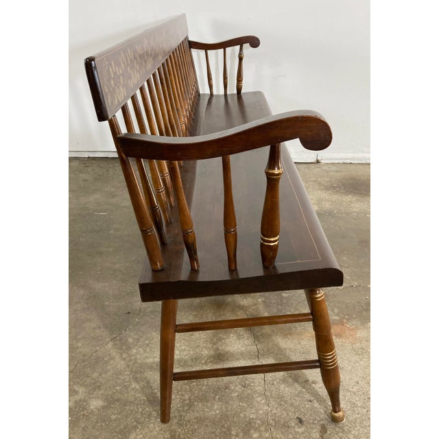 Vintage Stenciled Back Hitchcock Style Wood Bench Chairish