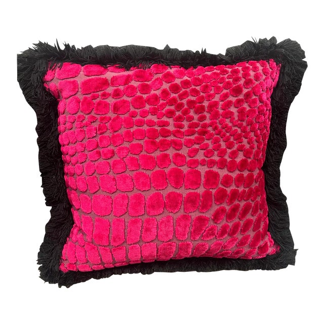 2010s Lily Jack Raspberry Animal Print Throw Pillow - 1 Piece For Sale