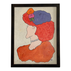 Abstract Portrait Mother-in-Law, Acrylic on Canvas, Signed by Artist