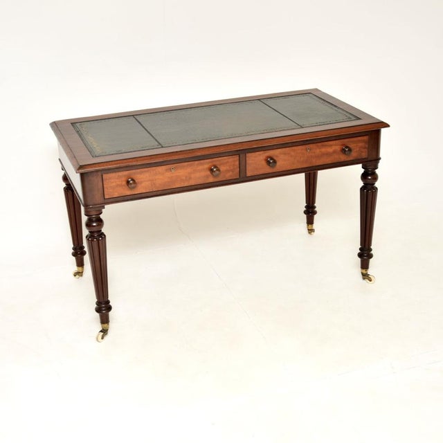 Antique Victorian Leather Top Writing Table, 1840s For Sale - Image 11 of 11