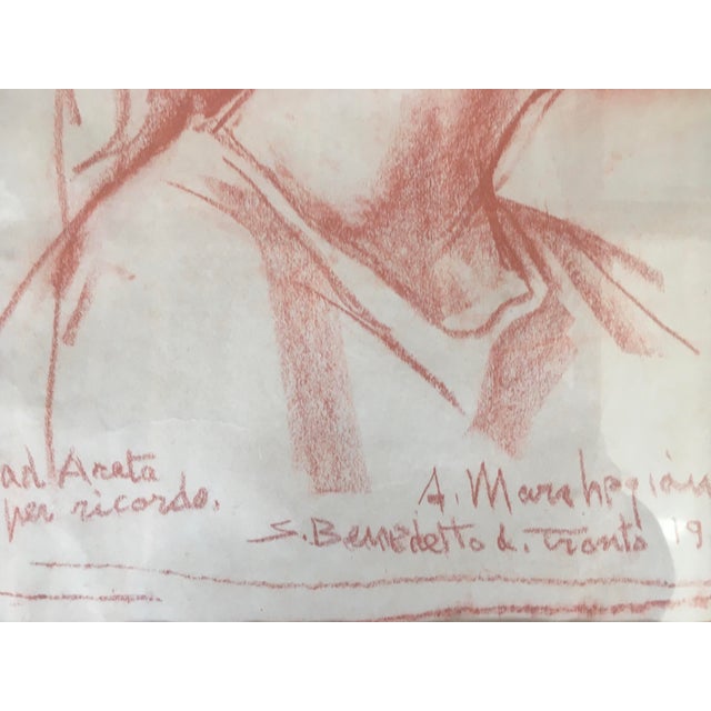 1920s Early 20th Century Framed Portrait of a Young Girl Drawing by Listed Italian Artist For Sale - Image 5 of 11