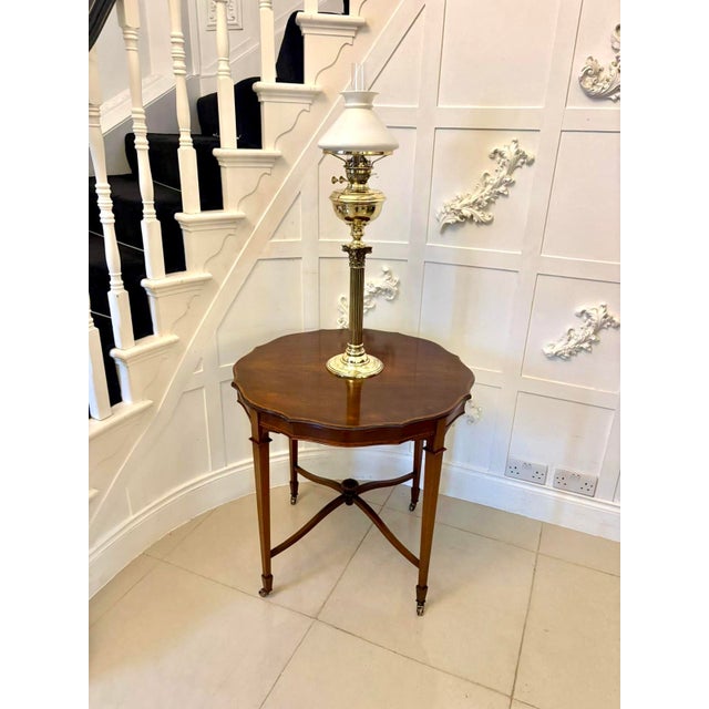 Antique Edwardian Satinwood-Inlaid Centre/Lamp Table, 1900 For Sale - Image 14 of 14