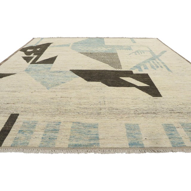 Mid-Century Modern Moroccan Rug With Brutalist Style, 08'02 X 09'07 For Sale - Image 3 of 9