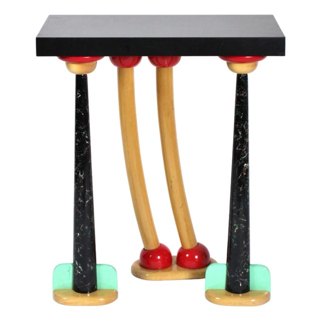 Vintage Postmodern Memphis Style Artist Made Console Hall Table by Lynn Sweet For Sale