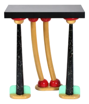 Vintage Postmodern Memphis Style Artist Made Console Hall Table by Lynn Sweet