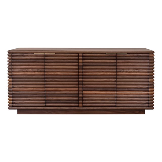 Matthew Izzo Home Giovanni Four Door Reed Buffet With Brass Door Pulls For Sale