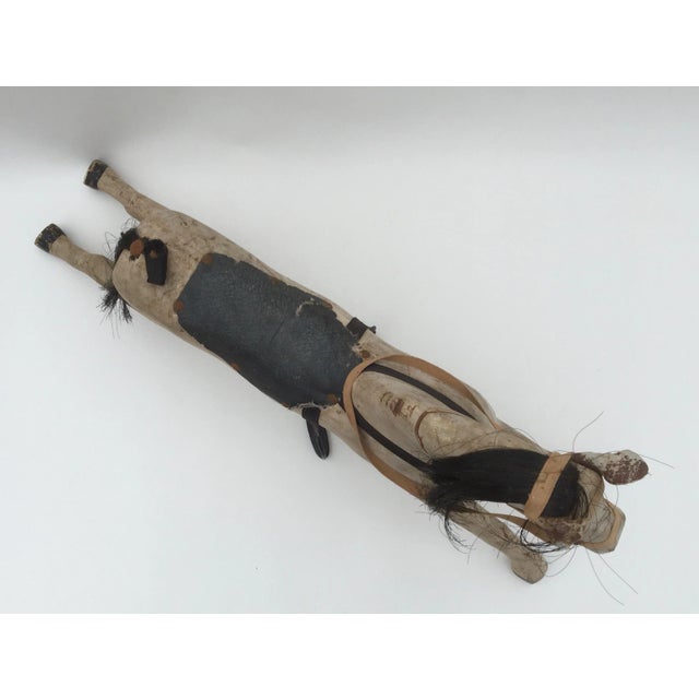Antique White C 1900 Antique Wooden Dapple Gray Painted Hobby Horse For Sale - Image 8 of 13