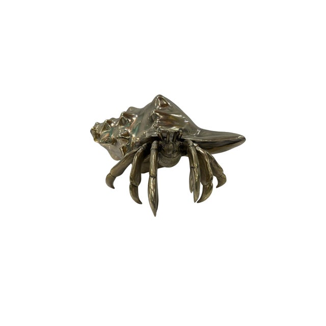 Figurative Cast Bronze Hermit Crab Sculpture — Organic Coastal Form With Polished Patina For Sale - Image 3 of 5
