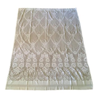 Vintage Lace Window Curtain Panel Victorian Style 63" W X 79" L For Sale